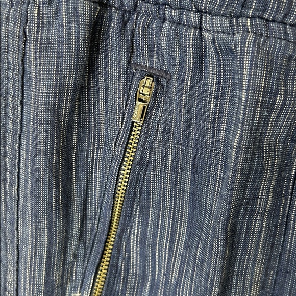 ATHLETA Blue Cabo Linen Wide Leg Textured Pants Size 4 Petite - Picture 7 of 16